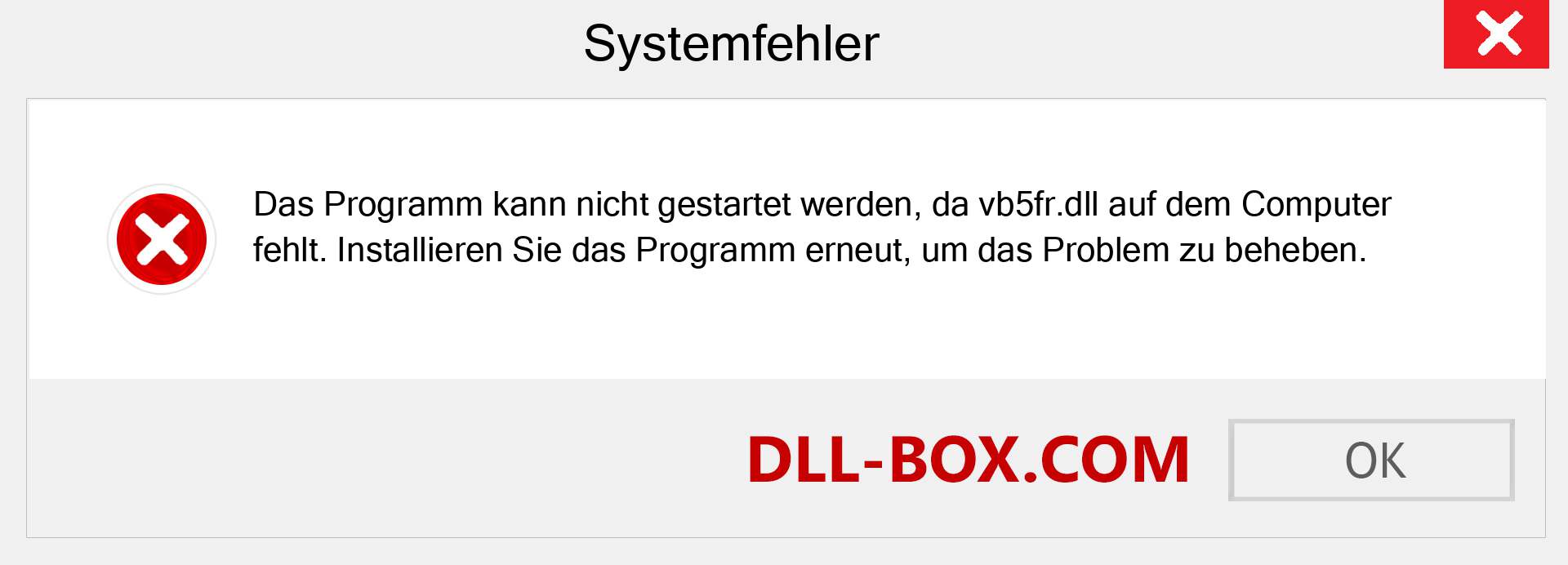 vb5fr.dll-Datei fehlt?. Download für Windows 7, 8, 10 - Fix vb5fr dll Missing Error unter Windows, Fotos, Bildern