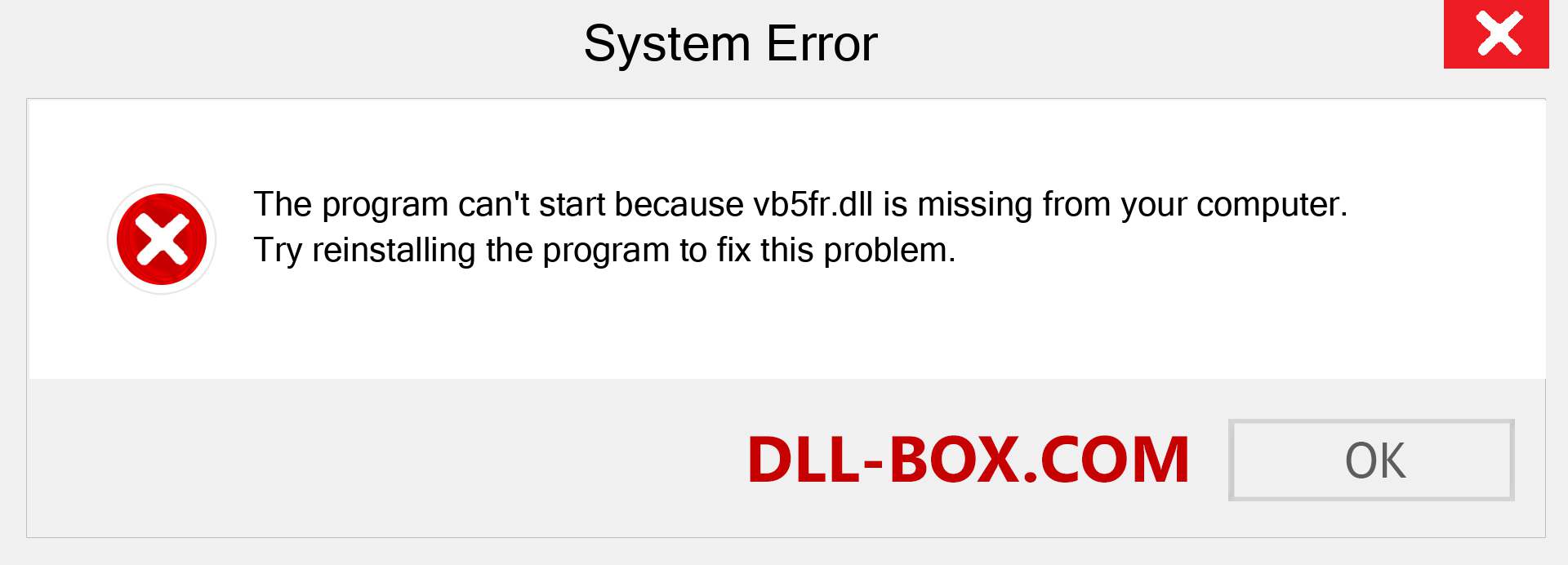  vb5fr.dll file is missing?. Download for Windows 7, 8, 10 - Fix  vb5fr dll Missing Error on Windows, photos, images